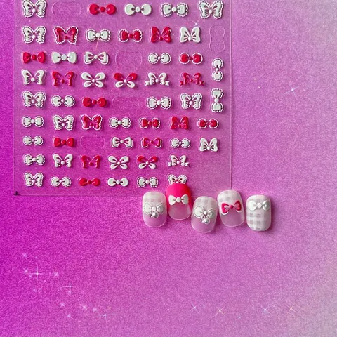 Adesivi Per Unghie In Rilievo 3D Autoadesivi Motivi Fiocchi Stelle Decorazione Manicure Viso Tastiera Per Donne Fai Da Te Design Elegante