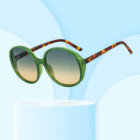 Oversized Round Sunglasses UV400 Protection PC Frame Gradient Lens Retro Fashion Outdoor Travel Party Candy Color Unisex