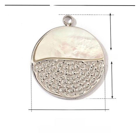 Stainless Steel Pendants Geometric Heart Round Shell Natural Stone Charms For DIY Jewelry Making Craft Accessories