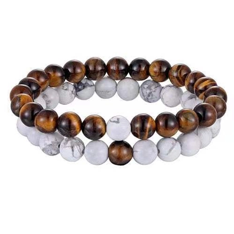 Bracelets En Perles De Pierre Naturelle Pierre De Lave Oeil De Tigre Turquoise Blanche Agate Mate Bijoux Couples Hommes Femmes