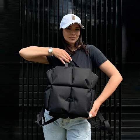 Sac À Dos Puffer Matelassé Cuir Éco Grande Capacité Imperméable Voyage Décontracté Mode Pour Femmes
