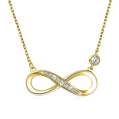 Infinity Symbol Necklace For Women Copper Zircon Inlaid Clavicle Chain Minimalist Jewelry Valentine's Day Gift Elegant
