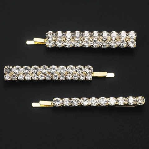 Pinzas Para El Cabello De Stras Brillantes Pasadores De Aleación De Cristal Elegantes Joyas Para El Cabello Para Mujeres