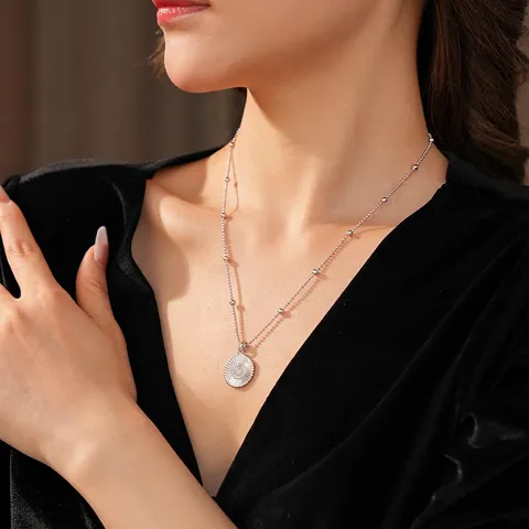Collar De Clavícula Con Colgante De Margarita Cobre Circón Color Plata Flor De Sol Joyería Minimalista Para Mujeres
