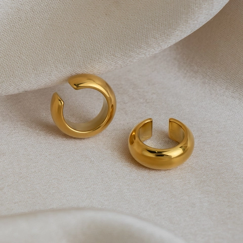Ear Cuff In Acciaio Inossidabile Senza Buco Placcato Oro Minimalista Impermeabile Ipoallergenico Gioielli Per Donna