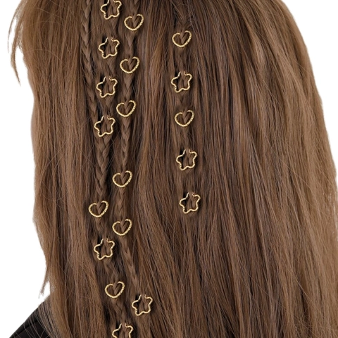 Anelli Per Trecce In Lega Di Zinco Strutturato A Forma Di Cuore E Stella Accessori Per Acconciature Treccine DIY Donne Ragazze