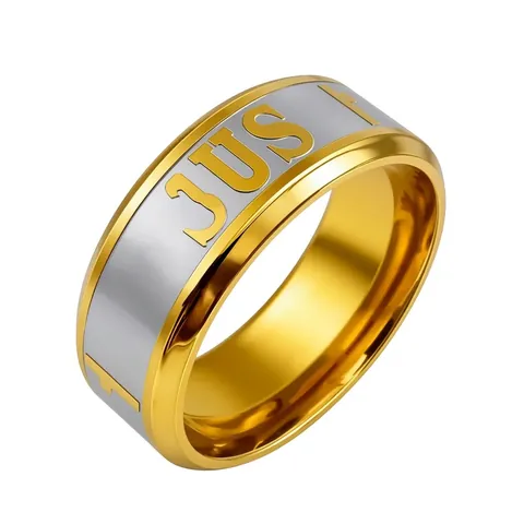 Edelstahl Herren Ring Gravur Buchstaben Poliert Metall Punk Stil Mode Schmuck Minimalistisch Hand Accessoire