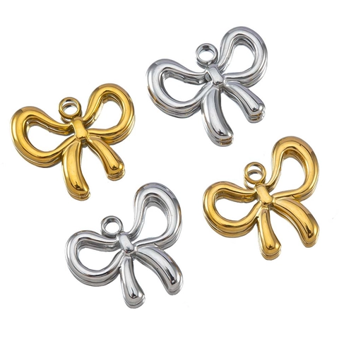 Colgantes Lazo Acero Inoxidable DIY Fabricación Joyas Accesorios Mariposa Dulce Pulido Artesanía