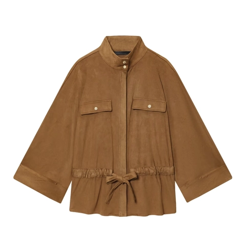 Abbigliamento Da Donna In Finta Pelle Scamosciata Giacca A Maniche Lunghe Con Cintura E Pantaloni Larghi Casual Moda Autunno