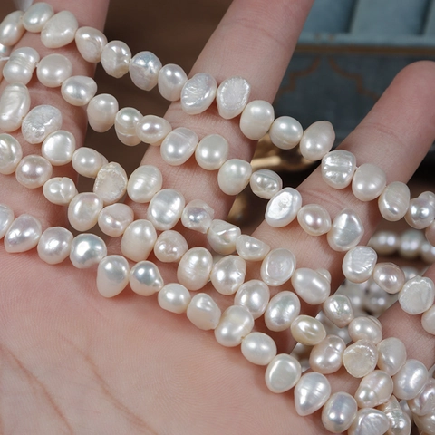Perles De Culture D'Eau Douce Naturelles Baroque Forme Irrégulière Fil Blanc Pour Fabrication De Bijoux DIY