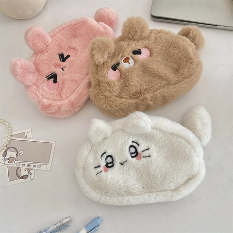 Astuccio In Peluche Carino Grande Capacità Custodia Per Cancelleria Animali Cartoni Animati Per Studenti Custodia Morbida