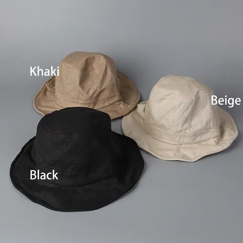 Chapeau Bob Coton Lin Respirant Protection Solaire Pliable Été Minimaliste Casquette De Voyage Pour Hommes Femmes