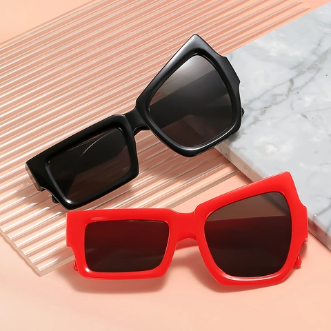 Gafas De Sol Geométricas Asimétricas De Plástico Irregular De Moda Protección UV400 Para Hombres Y Mujeres Al Aire Libre