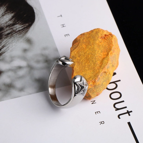 Vintage Stern Offener Ring Retro Doppelstern Titanstahl Verstellbares Fingerband Schmuck Für Herren Und Damen