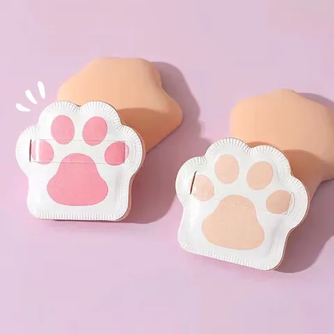 Schattige Make-up Spons In De Vorm Van Een Kattenpoot Zachte Rubycell Marshmallow Air Cushion Puff Voor Foundation Nat Droog Gebruik