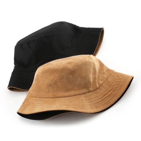 Cappello Da Pescatore Velluto A Coste Doppia Faccia Reversibile Protezione Solare Autunno Inverno Casual Tinta Unita Donna Uomo