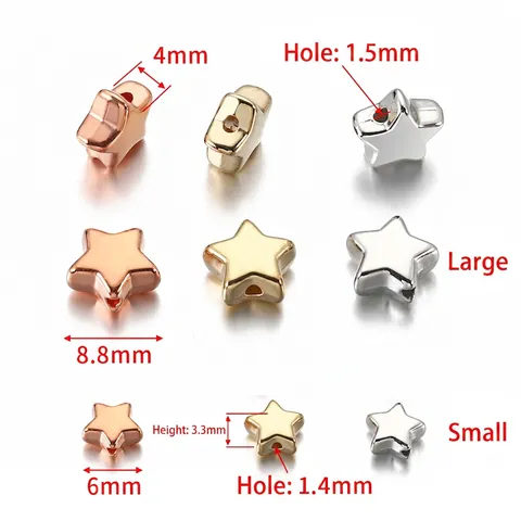 Cuentas De Estrella De Cinco Puntas Plástico CCB Espaciadoras Metálicas Para DIY Pulseras Pendientes Accesorios De Joyería
