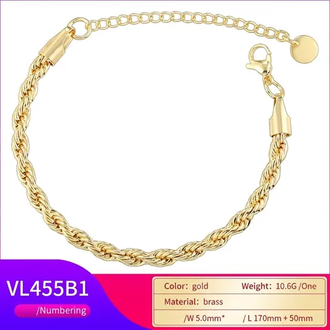 Hiphop Kupfer Vergoldet Seilkette Armband Für Damen Personalisiertes Gedrehtes Geometrisches Link Verstellbares Armband Schmuck Geschenk
