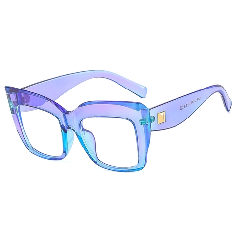 Montature Per Occhiali Squadrati Oversize Occhio Di Gatto Anti Luce Blu Moda Retro Occhiali Ottici Lenti Trasparenti