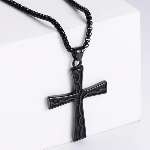 Keltisch Kruis Hanger Ketting 304 Roestvrij Staal Retro Golfpatroon Religieuze Sieraden Voor Heren Dames
