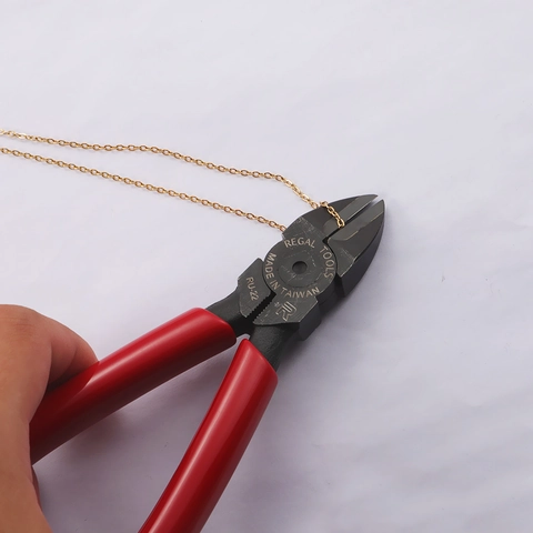 Diagonal Cutting Pliers Stainless Steel Jewelry Making Tool Manual Chain Cutter For DIY Earring Necklace Crafting Red Handle