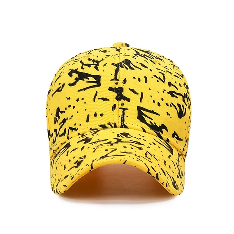 Casquette De Baseball Coton Graffiti Taches De Peinture Protection Solaire Réglable Streetwear Sport Unisexe