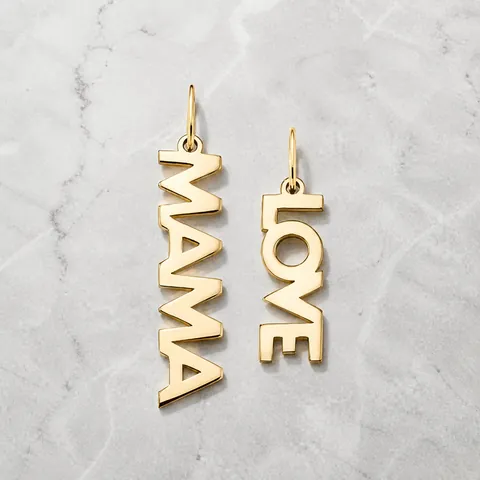 Stainless Steel MAMA LOVE Letter Pendant For DIY Jewelry Making Gold Steel Color Fashion Charms Mother Day Gift