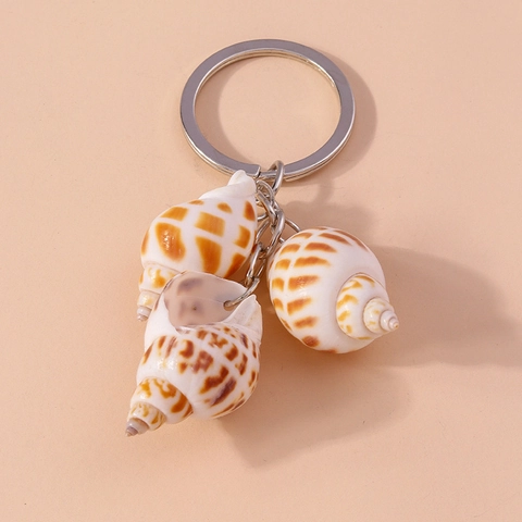 Llavero Creativo con Forma de Caracola Natural Resina Colgante para Mochila de Caracol Marino Estilo Oceano Decoración