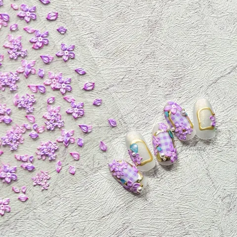 Nagelkunst Aufkleber 3D Relief Geprägt Kirschblüten Blumenblätter Selbstklebend Japanischer Stil Maniküre Dekoration