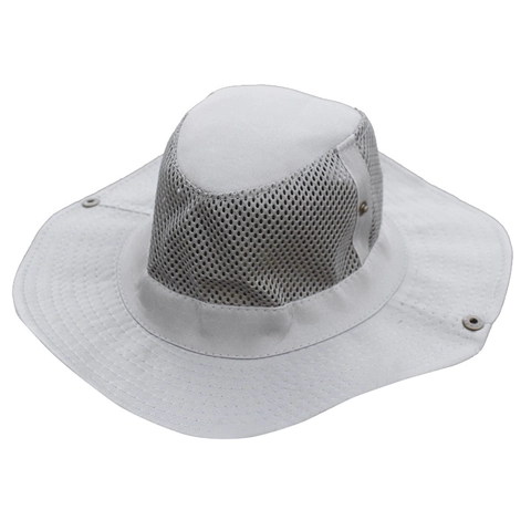 Cappello Boonie Tesa Larga Traspirante Mesh Protezione Solare Outdoor Escursionismo Pesca Poliestere Unisex Bottone Pieghevole