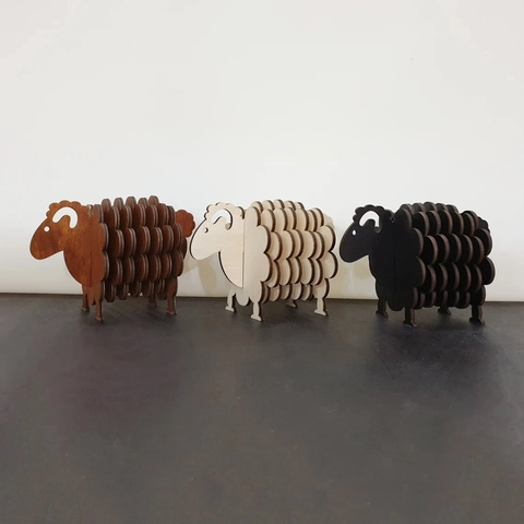 Sottobicchiere A Forma Di Pecora Legno Antiscivolo Resistente Al Calore Creativo Animale Scrivania Arredo Cucina