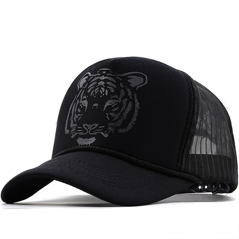 Casquette Trucker Imprimé Tête De Tigre Casquette De Baseball En Maille Respirante Protection Solaire Hommes Femmes