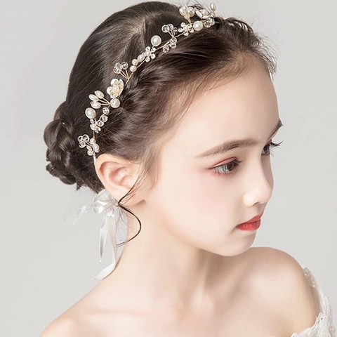 Fascia Da Sposa Fatta A Mano Perla Artificial Sintetica Cristallo Floreale Vite Per Capelli Per Damigelle Matrimonio Festa