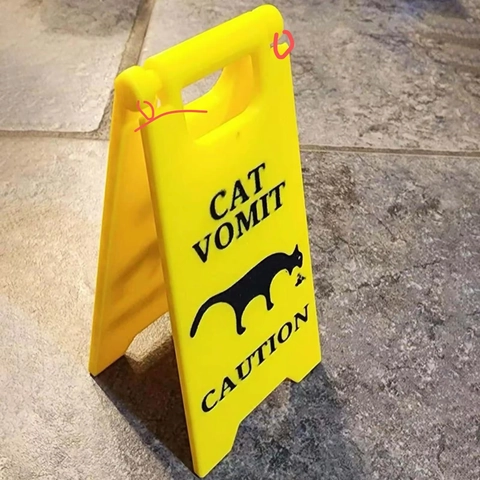Segnale Avvertimento Miniatura Plastica Gatto Cane Vomito Cautela Non Fumare Novità Decorazione Scrivania Umorismo Regalo