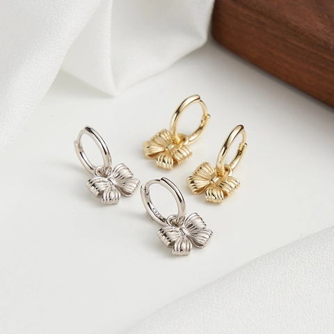 Orecchini in Argento Sterling 925 per Donna Orecchini a Bottone Animali con Fiocco in Strass Minimalisti Gioielli Regalo