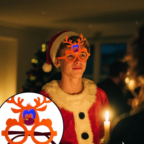 Weihnachtsdekoration Brille Cartoon Rentier Weihnachtsbaum Brille Neon Fluoreszierende Weihnachtsfeier Brille Feiertagszubehör