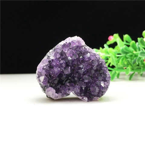 Natural Amethyst Cluster Heart Shaped Purple Quartz Geode Raw Stone Druzy Specimen For Healing Meditation Home Decor