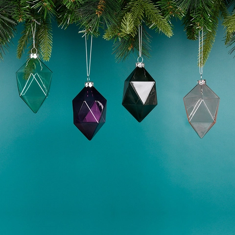 Addobbi Natalizi In Vetro Da Appendere Dipinti A Mano Con Glitter Decorazioni Festive Per Albero E Casa