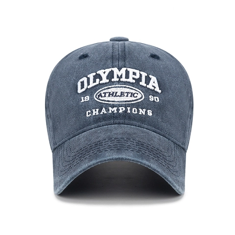 Vintage Washed Cotton Baseball Cap Distressed 3D Athletic Lettering Embroidery Adjustable Casual Sun Hat For Men Women