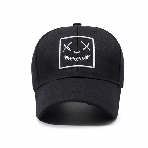 Baseball Kappe Polyester Bestickt Smiley Streetwear Hip Hop Verstellbar Sonnenhut Für Damen Herren