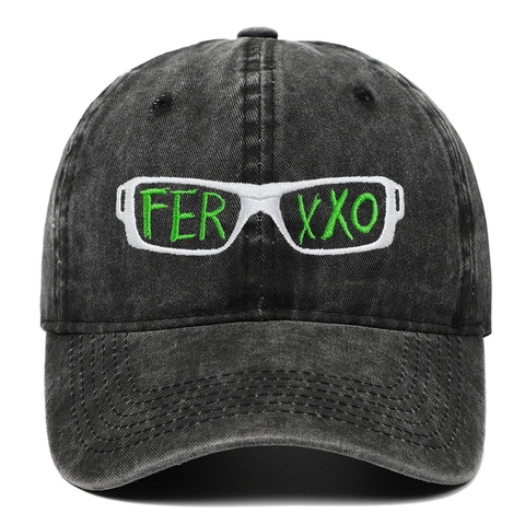 Casquette De Baseball En Coton Lavé Rétro Motif Lunettes De Soleil Brodé Denim Délavé Chapeau Papa Protection Solaire Réglable Unisexe Streetwear