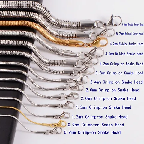 Stainless Steel Round Snake Bone Chain Necklace For Men Women Minimalist Smooth Clavicle Sweater Link Necklace With Lobster Clasp