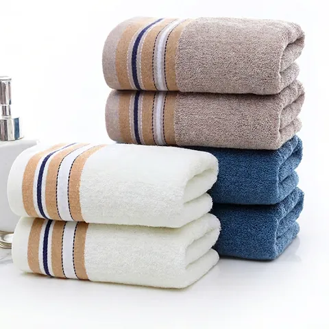 Asciugamano Viso In Cotone Alta Assorbenza Morbido Delicato Sulla Pelle Per Casa Bagno Hotel Righe Scacchi