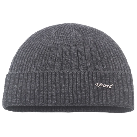 Men's Winter Beanie Hat Wool Cotton Blend Fleece Lined Knit Cap Warm Outdoor Riding Windproof Skull Cap Cold Weather