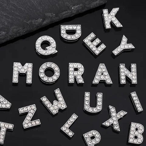 Funkelnde Strass Alphabet Buchstaben Anhänger Legierung Englische Initialen DIY Schmuckherstellung Bastelzubehör