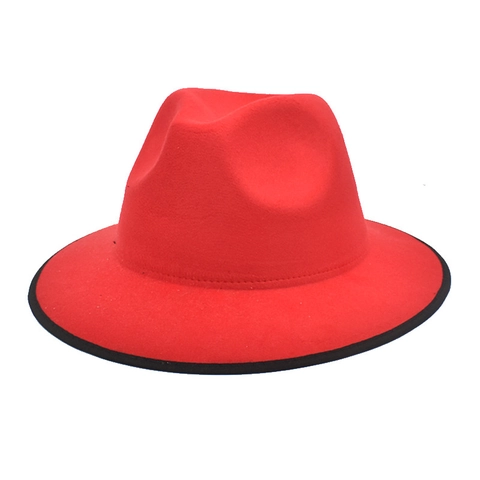 Cappello Fedora In Feltro Di Lana Tesa Larga Flat Top Bicolore Vintage Jazz Per Donna Uomo Inverno Elegante Classico