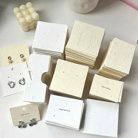 Schmuck Display Karten Vanille Spezialpapier Ohrring Halskette Haarschmuck Verpackung Tags Texturiert Minimalistisch Boutique