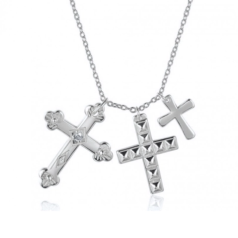 Collana Con Pendente A Croce Catena In Argento Sterling S925 Con Pendenti In Rame Strass Gioielli Hip Hop Retro