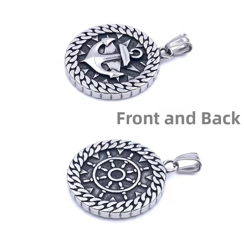 Collana con Ciondolo Ancora Vichinga a Stella a Otto Punte in Acciaio Inossidabile Vintage Gioielli Nautici con Rosa dei Venti per Uomo