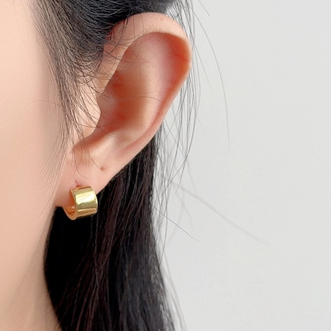 Minimalist 925 Sterling Silver Geometric Hoop Earrings For Women Mirror Polished Square Round Gold Silver Plated Fashion Jewelry Earrings